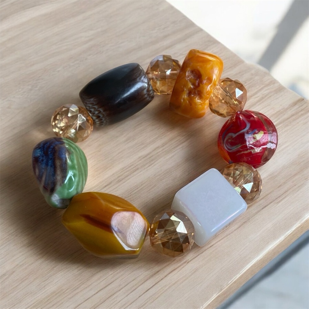 Authentic Ghanaian Glass Beaded Stretch Bracelet